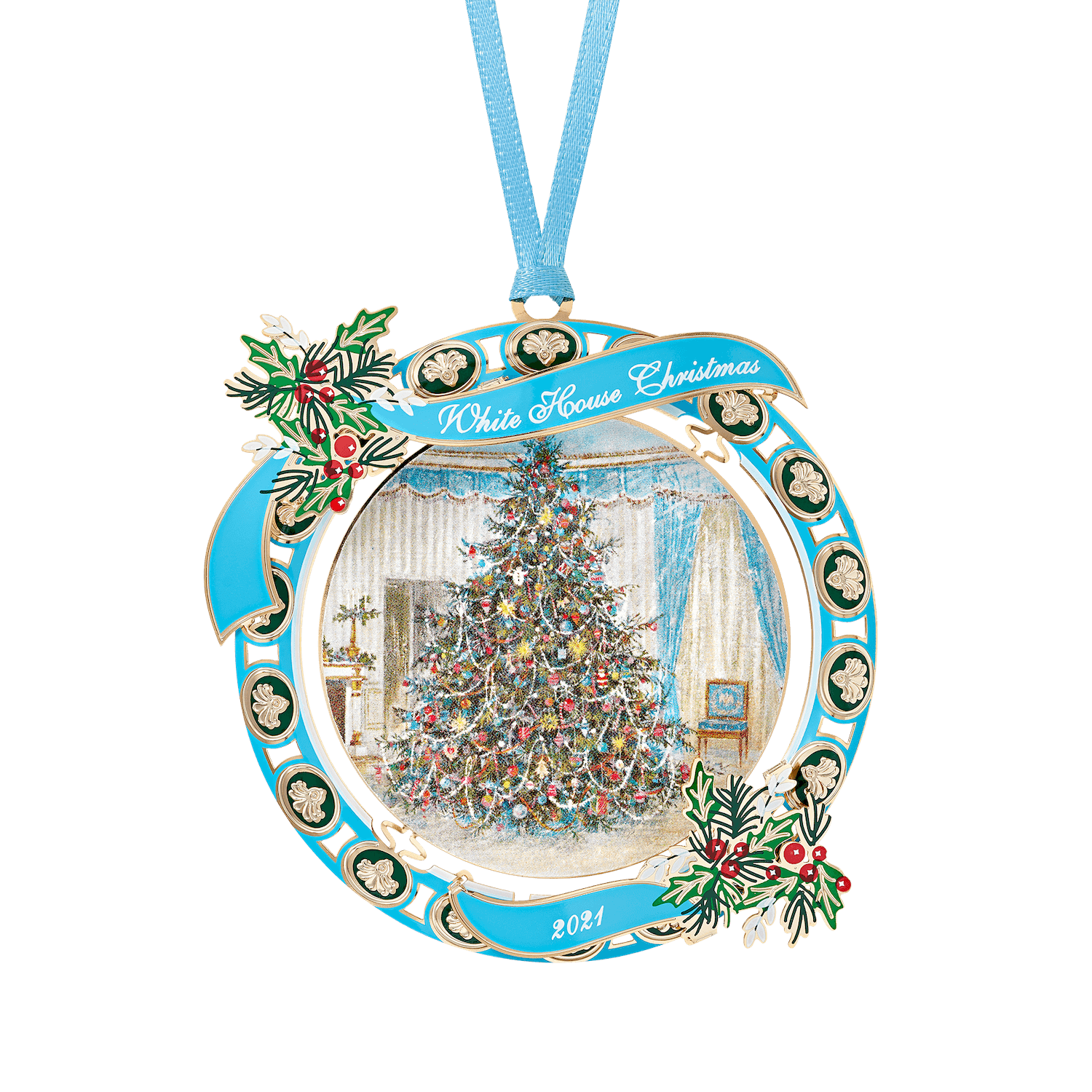 Front of 2021 Christmas Ornament Honoring Lyndon B. Johnson