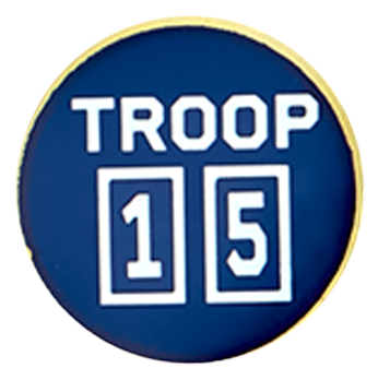 An emblem with Troop 15 on it.